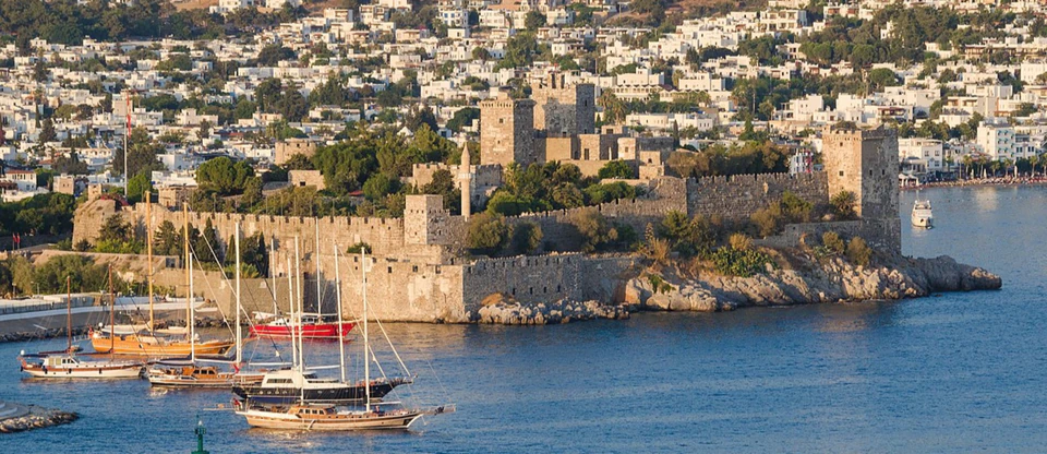 Bodrum Castle's Gothic walls overlooking the harbor